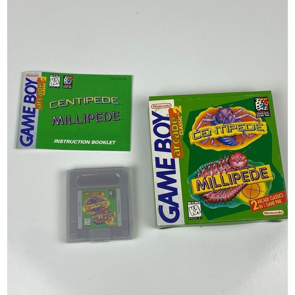 1995 Nintendo Gameboy Centipede Millipede Game Instruction Manual & Original Box